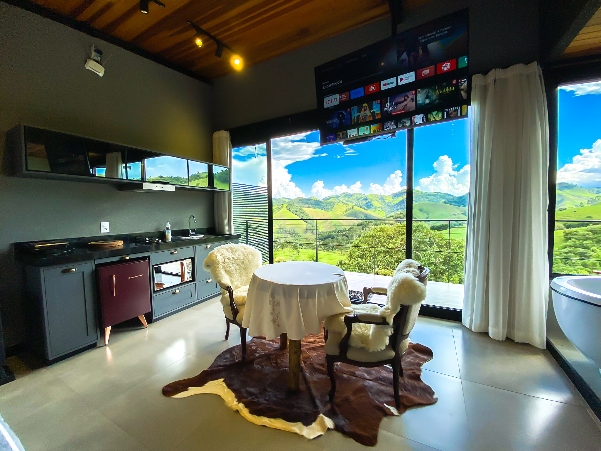 Cabana Deluxe da Villa Mantiqueira SFX com vista para as montanhas